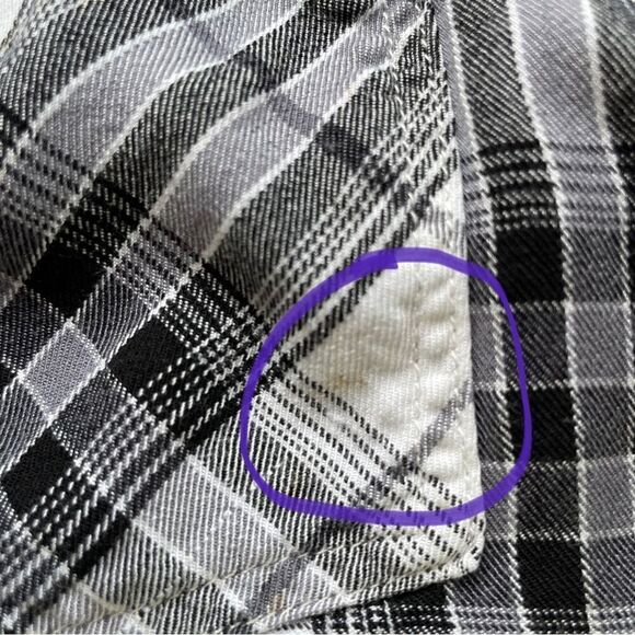 Sam Edelman Black and White Riley Flannel Boyfriend Shirt - Size: Small - Picture 13 of 14